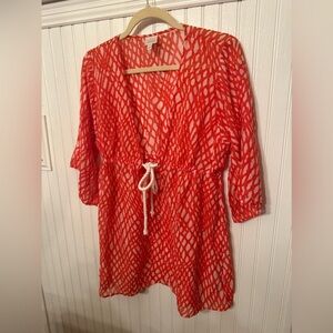 Milly Cabana Silk Blend Swimsuit Coverup Medium